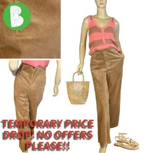 J. PETERMAN CO. BROWN WIDE LEG HIGH WAIST CORDUROY PANTS (12)